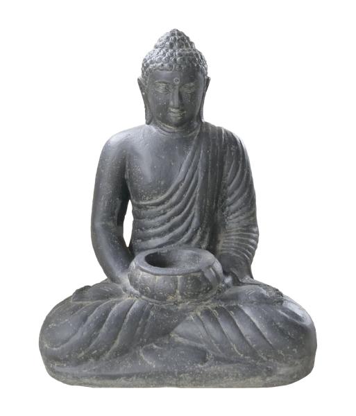Product image of the product “Seated Buddha Candle, 51cm Height | Cast stone, handcrafted & coloured ”